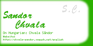 sandor chvala business card